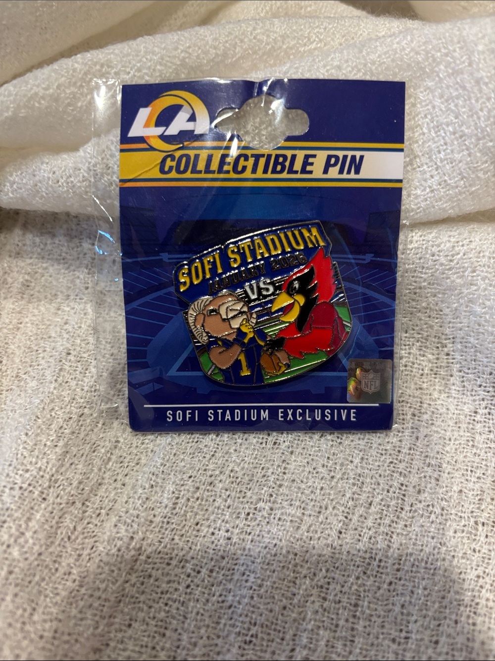 Official NFL Sofi Stadium Collectible Pin - Rams vs Cardinals Display